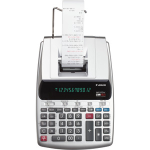 Canon MP25DV-3 Printing Calculator - Dual Color Print - Clock, Calendar, Durable, Sign Change, Built-in Memory - 12 Digits - Silver (CNMMP25DV3)