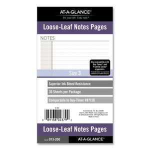 AT-A-GLANCE Lined Notes Pages for Planners/Organizers, 6.75 x 3.75, White Sheets, Undated (AAG013200) View Product Image
