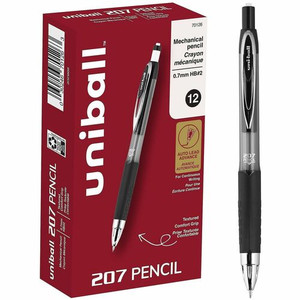uniball™ 207 Mechanical Pencils - 0.7 mm Black Lead - HB, #2 - Black Barrel