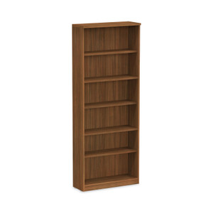 Alera Valencia Series Bookcase, Six-Shelf, 31.75w x 14d x 80.25h, Modern Walnut (ALEVA638232WA) View Product Image