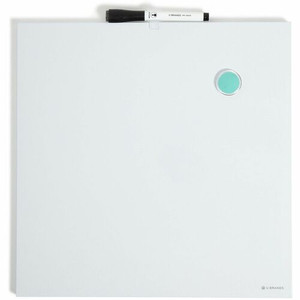 U Brands Magnetic Frameless Dry-Erase Board - 14" (1.2 ft) Width x 14" (1.2 ft) Height - White Painted Steel Surface - Square - Horizontal/Vertical - Magnetic