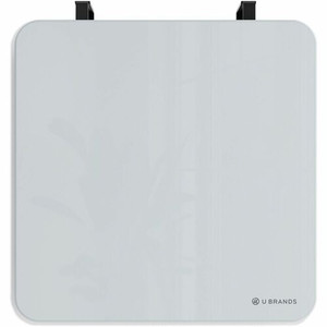U Brands Magnetic Cubicle/Wall Glass Dry-Erase Board - 12" (1 ft) Width x 12" (1 ft) Height - Frosted White Tempered Glass Surface - Square - Horizontal - Magnetic