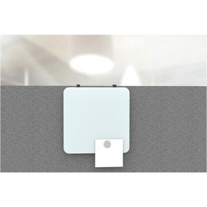 U Brands Magnetic Cubicle/Wall Glass Dry-Erase Board - 12" (1 ft) Width x 12" (1 ft) Height - Frosted White Tempered Glass Surface - Square - Horizontal - Magnetic (UBR2343U0001)