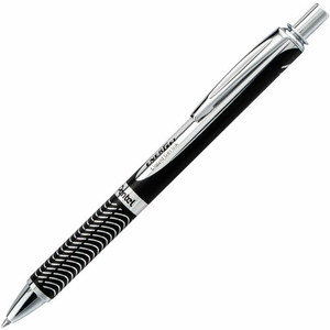 EnerGel Energel Alloy Retractable Gel Pen - 0.7 mm Medium Pen Point - Refillable - Retractable - Black Ink - Gel-based - (PENBL407AA)