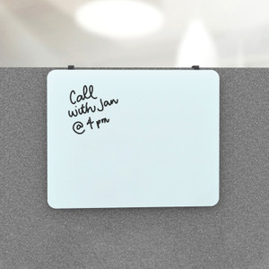 U Brands Magnetic Cubicle/Wall Glass Frameless Dry-Erase Board - 20" (1.7 ft) Width x 16" (1.3 ft) Height - Frosted White Tempered Glass Surface - Rectangle - Horizontal - Magnetic (UBR3032U0001)