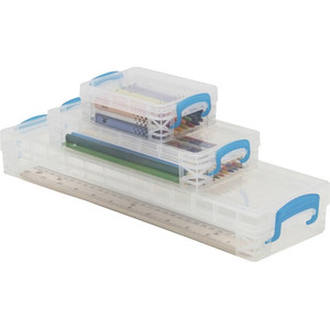 Super Stacker School Kit - Snap-tight Closure - Heavy Duty - Stackable - Plastic - Transparent