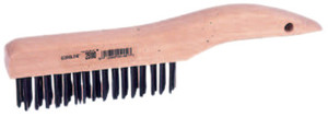 Weiler Economy Scratch Brush  4 X 16 Rows  Steel Wire  Shoe Hardwood Handle (804-25100)