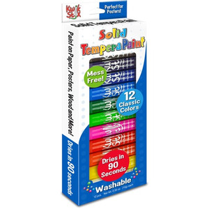 Kwik Stix Kwik Stix 12-color Solid Tempera Paint - 12 Color(s) - Red, Black, Blue, Yellow, Brown, Green