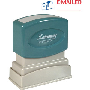 Xstamper E-MAILED Title Stamp - Message Stamp - E-MAILED - 0.50" Impression Width - 100000 Impression(s) - Blue, Red