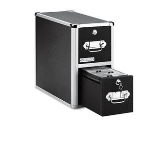 Vaultz Two-Drawer CD File Cabinet, Holds 330 Folders or 120 Slim/60 Standard Cases, Black