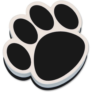 Ashley Productions, Inc. Whiteboard Eraser, Magnetic, Paw Design, 3-3/4", Black (ASH10017) View Product Image