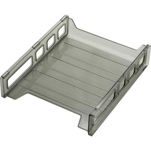 Officemate Front Load Letter Tray - 12.50" Height x 10.50" Width x 2.87" Depth - Desktop - Stackable, Durable - Smoke