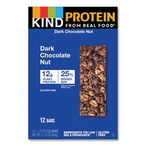 KIND Protein Bars, Double Dark Chocolate, 1.76 oz, 12/Pack (KND26036) View Product Image