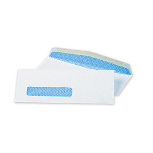 Quality Park Security Tint Window Envelope, #8 5/8, Commercial Flap, Gummed Closure, 3.63 x 8.63, White, 500/Box