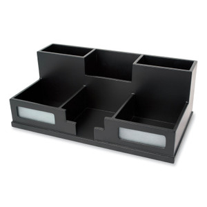 Victor Midnight Black Desk Organizer with Smartphone Holder, 6 Compartments, Wood, 10.5 x 5.5 x 4 (VCT95255) View Product Image