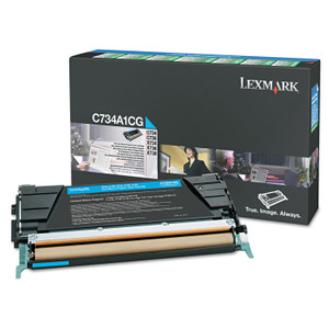 Lexmark C748H1CG Return Program High-Yield Toner, 10,000 Page-Yield, Cyan (LEXC748H1CG) View Product Image