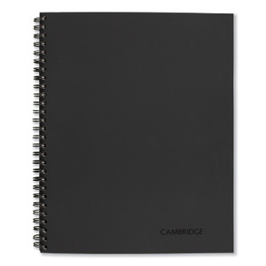 Cambridge Wirebound Business Notebook, 1-Subject, Wide/Legal Rule, Black Linen Cover, (80) 9.5 x 6.63 Sheets View Product Image