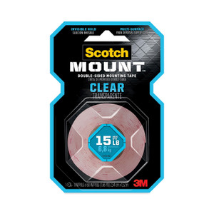 Scotch Permanent Clear Mounting Tape, Holds Up to 15 lbs, 1 x 60, Clear (MMM410H) View Product Image