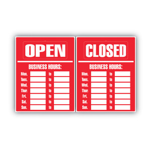COSCO Business Hours Sign Kit, 15 x 19, Red (COS098072) View Product Image