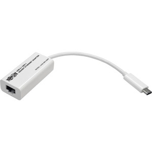 Tripp Lite USB-C to Gigabit Ethernet NIC Network Adapter 10/100/1000 Mbps White (TRPU43606NGBW) View Product Image