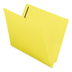 Smead Heavyweight Colored End Tab Fastener Folders, 0.75" Expansion, 2 Fasteners, Letter Size, Yellow Exterior, 50/Box