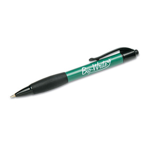 AbilityOne 7520015789303 SKILCRAFT Bio-Write Ballpoint Pen, Retractable, Fine 0.7 mm, Blue Ink, Green Barrel, Dozen (NSN5789303) View Product Image