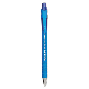 Paper Mate FlexGrip Ultra Recycled Ballpoint Pen, Retractable, Medium 1 mm, Blue Ink, Blue Barrel, Dozen