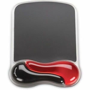 Kensington Duo Gel Wave Mouse Pad Wrist Pillow - 1" Height x 7.25" Width x 9.50" Depth - Red, Black - Gel - Slip Resistant