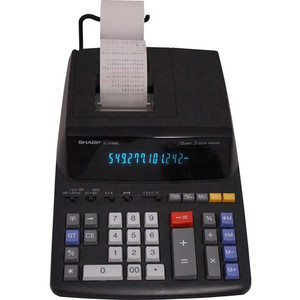 Sharp Calculators EL-2196BL 12-Digit Printing Calculator - 3.7 lps - Independent Memory, Sign Change, Backspace Key, Double Zero - AC Supply Powered - SHREL2196BL