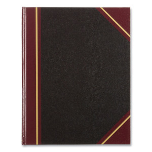 National Texthide Eye-Ease Record Book, Black/Burgundy/Gold Cover, 10.38 x 8.38 Sheets, 300 Sheets/Book