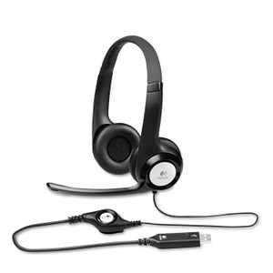 Logitech H390 Binaural Over The Head USB Headset with Noise-Canceling Microphone, Black
