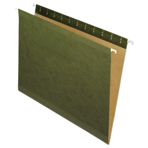 Pendaflex Reinforced Hanging File Folders, Letter Size, Straight Tabs, Standard Green, 25/Box
