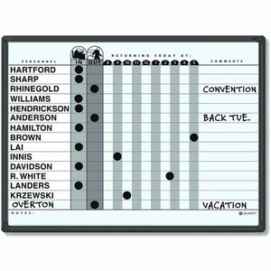 Quartet Classic In/Out Board System - 18" Board Height x 24" Board Width - Gray Porcelain Surface - Black Aluminum Frame