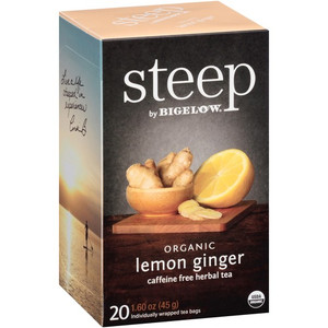 Steep by Bigelow Lemon Ginger Herbal Tea Bag - Herbal Tea - 1.6 oz - 20 Teabag - GMO Free - Kosher