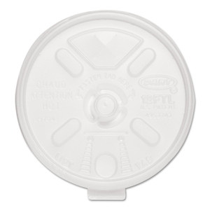 Dart Lift n' Lock Plastic Hot Cup Lids, With Straw Slot, Fits 10 oz to 14 oz Cups, Translucent, 100/Sleeve, 10 Sleeves/Carton (DCC12FTLS) View Product Image