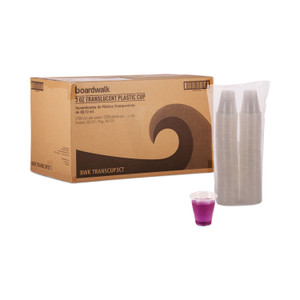Boardwalk Translucent Plastic Cold Cups, 3 oz, 125/Sleeve, 20 Sleeves/Carton