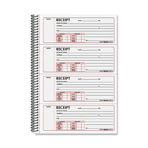 Rediform Money Receipt Book - 300 Sheet(s) - Wire Bound - 2 Part - Carbonless Copy - 7.62" x 11" Sheet Size
