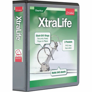 Cardinal Xtralife ClearVue Locking Slant-D Binder - 2" Binder Capacity - Letter - 8 1/2" x 11" Sheet Size - 540 Sheet Capacity - 2 1/2" Spine Width - (CRD26321)