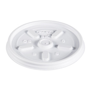 Dart Plastic Lids, Fits 8 oz to 10 oz Hot/Cold Foam Cups, Vented, White, 100/Pack, 10 Packs/Carton (DCC8JL) View Product Image
