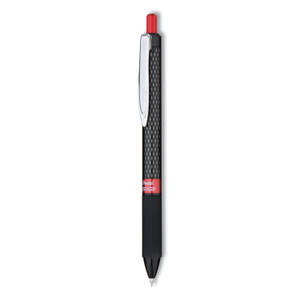 Pentel Oh! Gel Pen, Retractable, Medium 0.7 mm, Red Ink, Black Barrel, Dozen