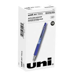 uniball 207 Mechanical Pencil, 0.7 mm, HB (#2), Black Lead, Blue Barrel, Dozen View Product Image