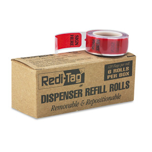 Redi-Tag Arrow Message Page Flag Refills, "Sign Here", 120 Flags/Roll, 6 Rolls/Box (RTG91012) View Product Image