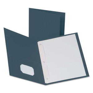 Oxford Twin-Pocket Folders with 3 Fasteners, 0.5" Capacity, 11 x 8.5, Dark Blue, 25/Box (OXF57738) View Product Image