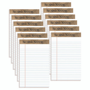 TOPS Second Nature Recycled Ruled Pads, Narrow Rule, 50 White 5 x 8 Sheets, Dozen TOPS Second Nature Recycled Ruled Pads, Narrow Rule, 50 White 5 x 8 Sheets, Dozen