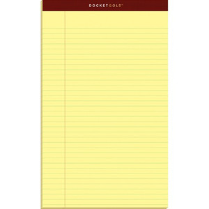 TOPS Docket Gold Legal Pads - Legal - 50 Sheets - Double Stitched - 0.34" Ruled - 20 lb Basis Weight