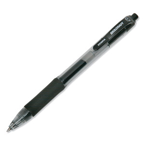 AbilityOne 7520016473133 SKILCRAFT Gel Pen, Retractable, Medium 0.7 mm, Black Ink, Clear/Black Barrel, Dozen (NSN6473133) View Product Image