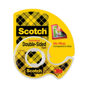 Scotch Double-Sided Permanent Tape in Handheld Dispenser, 1" Core, 0.5" x 20.83 ft, Clear (MMM136) View Product Image