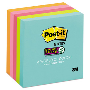 Post-it Notes Super Sticky Pads in Supernova Neon Collection Colors, 3" x 3", 90 Sheets/Pad, 5 Pads/Pack
