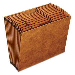 Pendaflex Heavy-Duty Open-Top Expanding Stadium File, 12 Sections, 1/3-Cut Tabs, Letter Size, Redrope