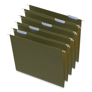 Universal Box Bottom Hanging File Folders, 1" Capacity, Letter Size, 1/5-Cut Tabs, Standard Green, 25/Box (UNV14141) View Product Image